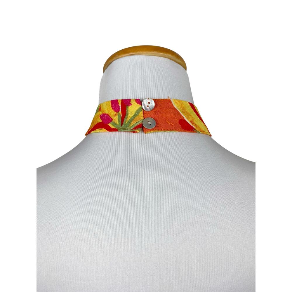 Haute Hippie Halter Neck Sleeveless Top Tropical Floral Tie Waist Women's S - Picture 4 of 7